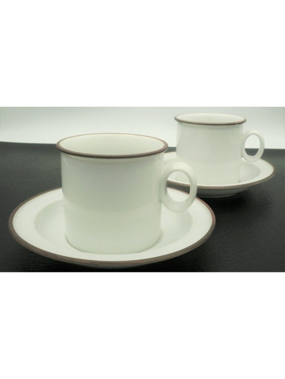 VTG Dansk Epoch Brown Cups and Saucers Dansk Designs Norway Set of 2 Niels Refsg